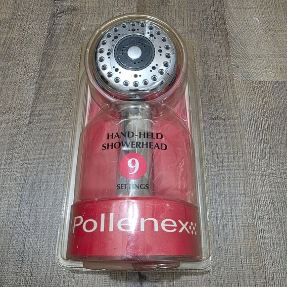 Pollenex Hand-Held Showerhead 9 Spray Settings Chrome Finish – New in Package - Picture 1 of 6